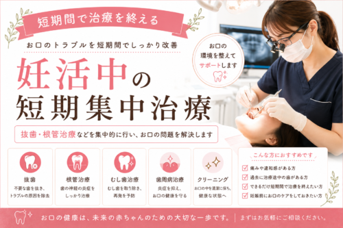 妊娠前の歯の短期集中治療